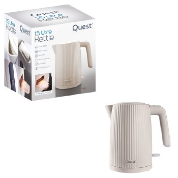 Kettle 1.5L White Grooved