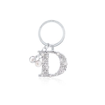 Tipperary Crystal Keyring Letter &quot;D&quot; Pearl &amp; Diamond