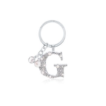 Tipperary Crystal Keyring Letter &quot;G&quot; Pearl &amp; Diamond