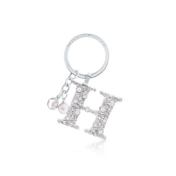 Tipperary Crystal Keyring Letter &quot;H&quot; Pearl &amp; Diamond