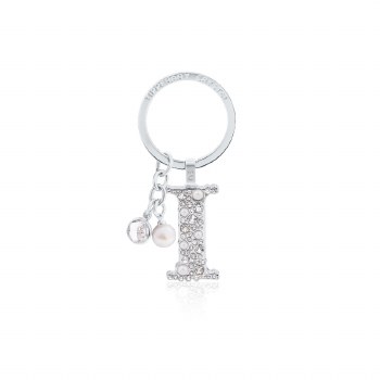 Tipperary Crystal Keyring Letter &quot;I&quot; Pearl &amp; Diamond