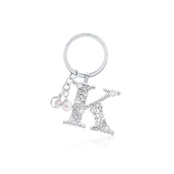 Tipperary Crystal Keyring Letter &quot;K&quot; Pearl &amp; Diamond