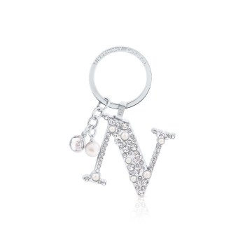 Tipperary Crystal Keyring Letter &quot;N&quot; Pearl &amp; Diamond