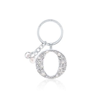 Tipperary Crystal Keyring Letter &quot;O&quot; Pearl &amp; Diamond