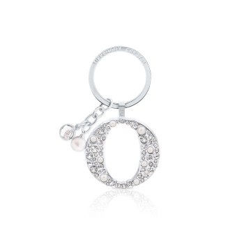 Tipperary Crystal Keyring Letter "O" Pearl &amp; Diamond