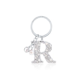 Tipperary Crystal Keyring Letter &quot;R&quot; Pearl &amp; Diamond