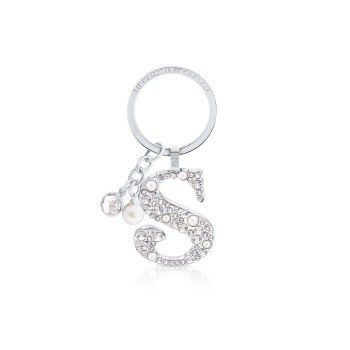 Tipperary Crystal Keyring Letter &quot;S&quot; Pearl &amp; Diamond