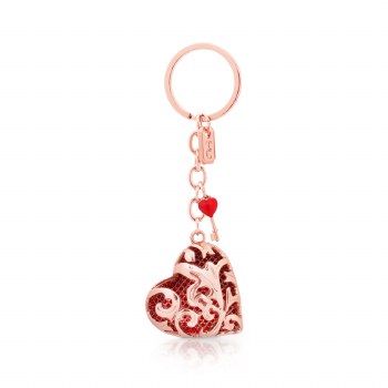 Tipperary Crystal Keyring Rose Gold Heart