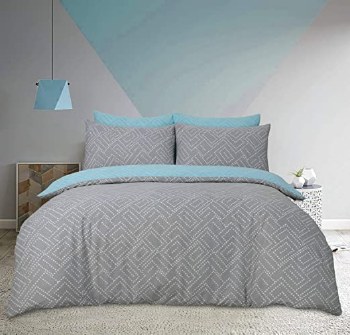 Square Dot Geo Grey Reversible King Size Duvet