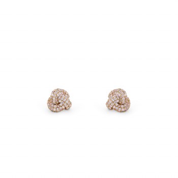 Tipperary Crystal Knot Earrings Pave Gold