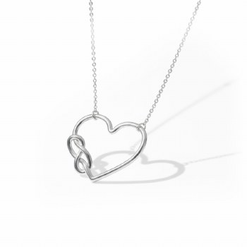 Tipperary Crystal Knot Pendant Heart &amp; Knot Silver