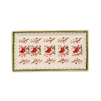 Nicholas Mosse Large Rectangular Plate Berry Bird