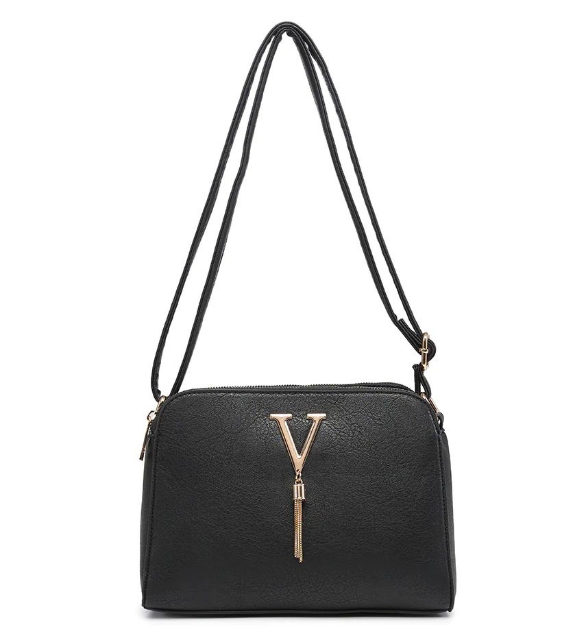 large v black handbag