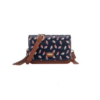 Gionni Handbags Leo Leaf Printed Cross Body Bag Navy