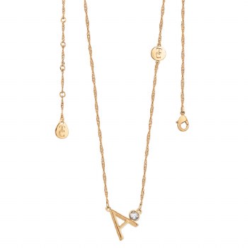 Tipperary Crystal Letter "A" Pendant Gold