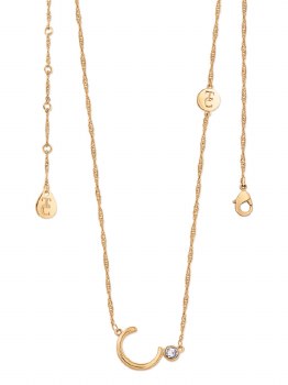 Tipperary Crystal Letter "C" Pendant Gold