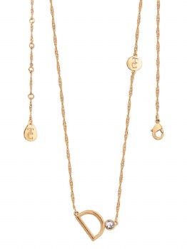 Tipperary Crystal Letter "D" Pendant Gold