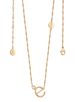 Tipperary Crystal Letter "E" Pendant Gold