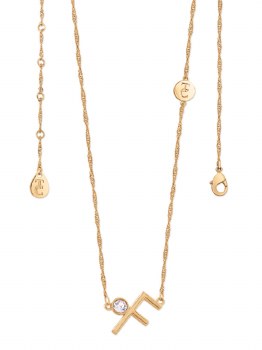 Tipperary Crystal Letter "F" Pendant Gold