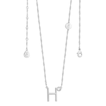 Tipperary Crystal Letter &quot;H&quot; Pendant Silver