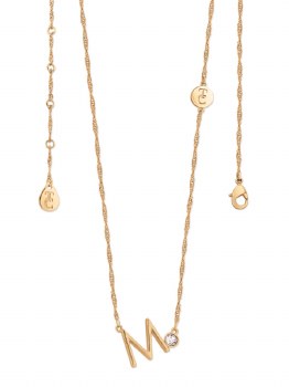 Tipperary Crystal Letter "M" Pendant Gold