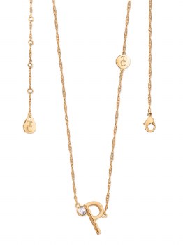 Tipperary Crystal Letter "P" Pendant Gold