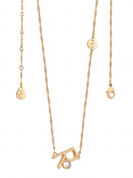 Tipperary Crystal Letter "R" Pendant Gold
