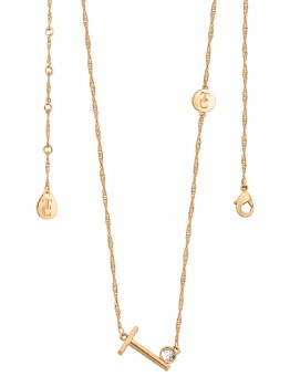 Tipperary Crystal Letter "T" Pendant Gold