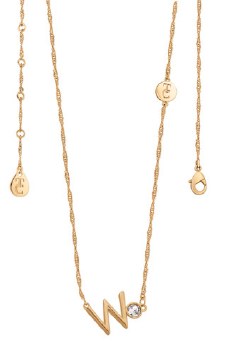 Tipperary Crystal Letter "W" Pendant Gold