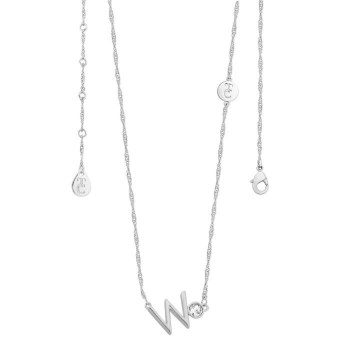 Tipperary Crystal Letter &quot;W&quot; Pendant Silver