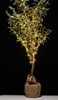 Grange Light Up Faux Olive Tree Large with Sackcloth Base 110cm