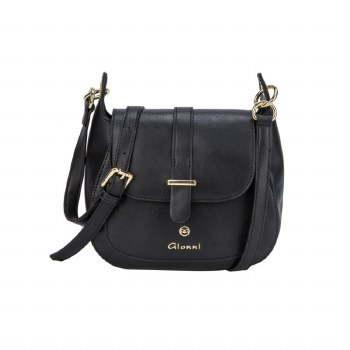 Gionni Handbags LILLE SADDLE BAG W/ FRONT BLAC