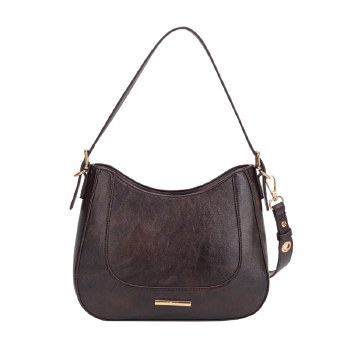 Hampton Handbags Linden Curved Shoulder Bag Brown