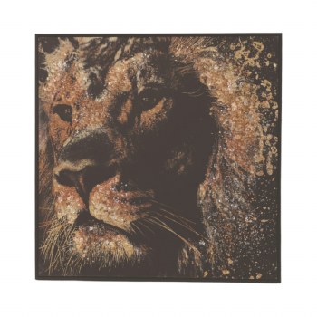 Straits Crystal Art Lion Black &amp; Gold 60x60