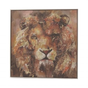 Straits Crystal Art Lion Amber &amp; Brown 60x60cm