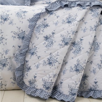 Lucie Floral Blue Bedspread
