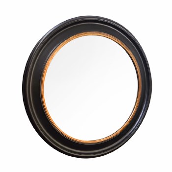 Tara Lane Macy Round Mirror Black &amp; Gold 90cm