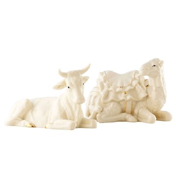 Belleek Manger Ox &amp; Camel Set