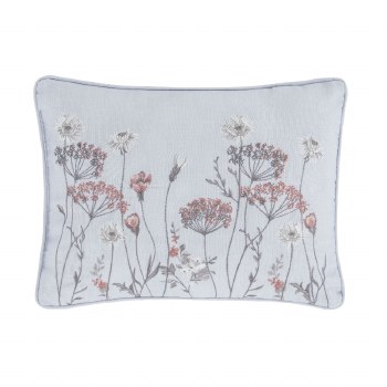 Meadowsweet Floral Cushion White &amp; Grey