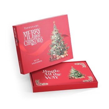 Tipperary Crystal Merry Little Christma Placemats Set of 6