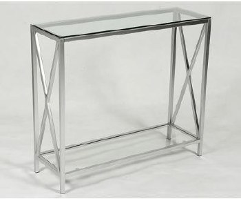 Grange Metal Console Table with Glass Top