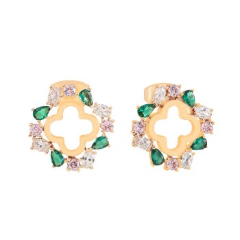 Tipperary Crystal MOH Earring Emerald Cz Gold