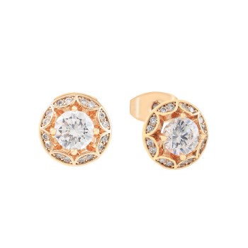 Tipperary Crystal MOH Earring Round Cz Stud