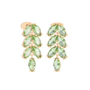 Tipperary Crystal MOH Earrings Gold Leaf Peridot