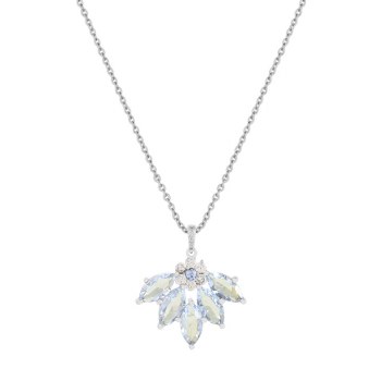Tipperary Crystal MOH Pendant Flwr Sapph Silv