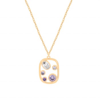 Tipperary Crystal MOH Pendant Purple &amp; Blue Gold