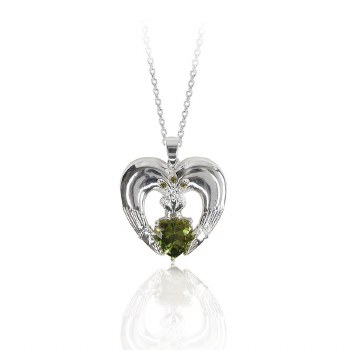 Tipperary Crystal MOH Pendant Silver Claddagh