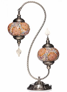 Grange Living Mosaic Table Lamp Hanging Double Orange