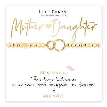 Life Charms Mother &amp; Daughter Gold Charm Bracelet
