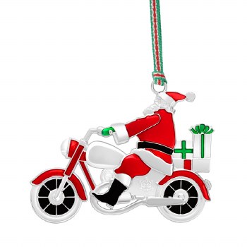 Newbridge Silverware Motorcycle Santa Christmas Tree Decoration